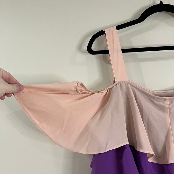 Lane Bryant Tiered Pleated Midi Dress size 22 - Picture 4 of 7